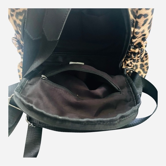 New no tags leopard print book bag backpack school bag side pockets zipper - Picture 7 of 10